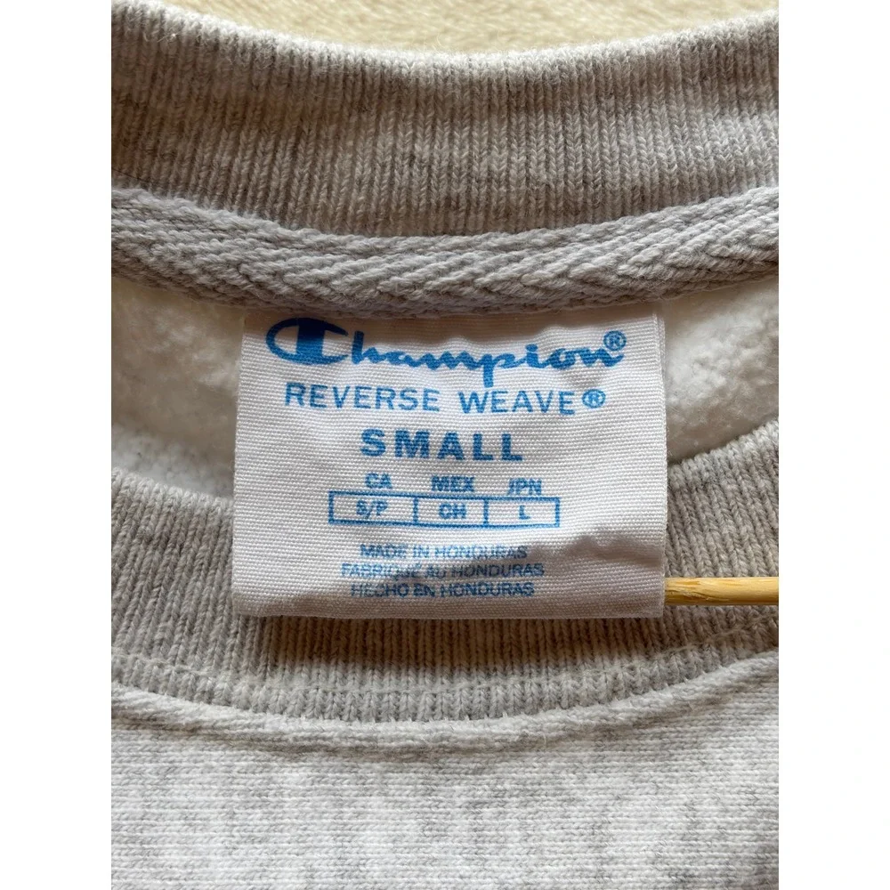 90s Vintage Champion Grey Temple Reverse Weave Sweatshirt Mens Small Excellent